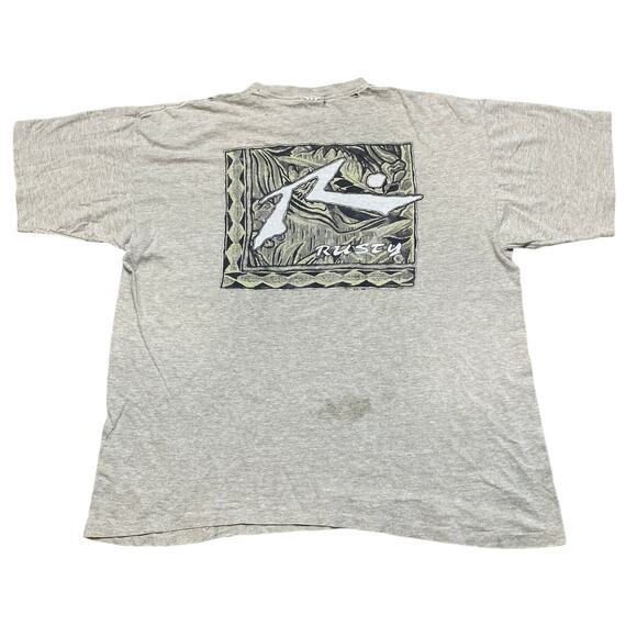 Rare Vintage 90s Rusty Surfwear Single Stitch T Shirt Men's XL Surf Skate - Picture 1 of 16